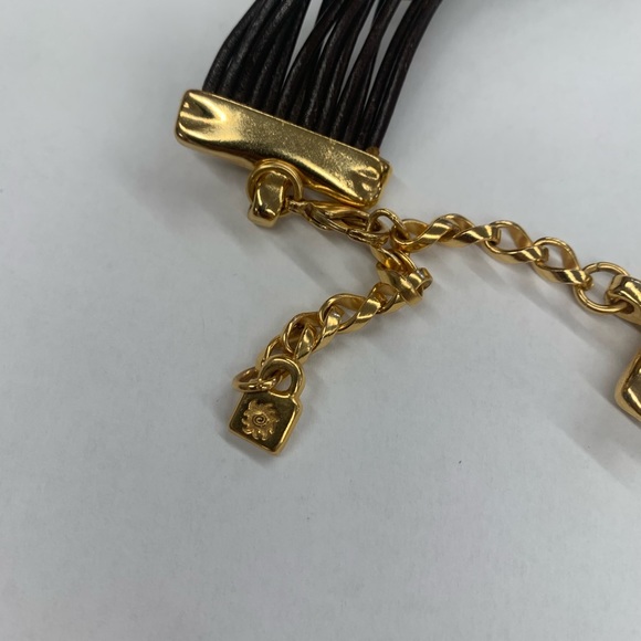 New! UNO De 50 Omariba Chain Leather Gold Necklace - Picture 10 of 11